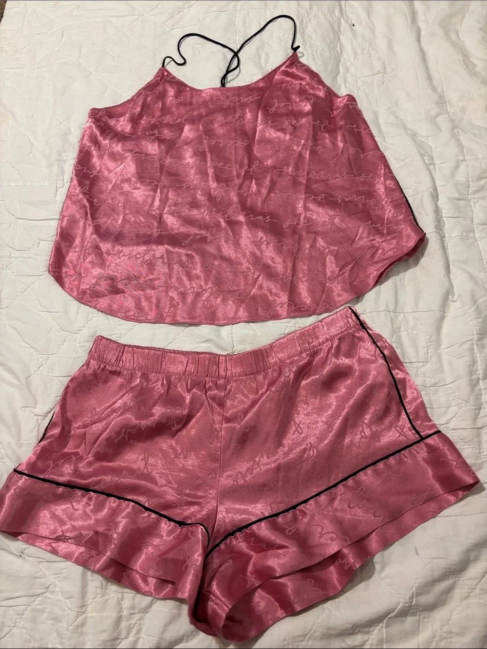 Victoria's Secret Pink Satin Cami & Shorts Pajama Set